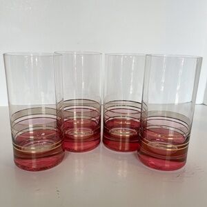 Set of 4 Tall Retro Cocktail Glasses